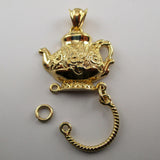 Teapot Charm Holder - Gold Vermeil