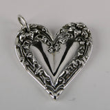 Casual Elegance Sterling Silver Vine Design Heart Pendant