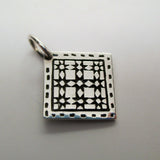 Sterling Silver 8 Point Star-Revised Quilt Square Charm Brown County Silver