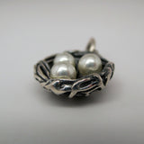 Birds Nest with Pearls Charm