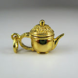 Footed Teapot Charm in Gold Vermeil by Brown County Silver