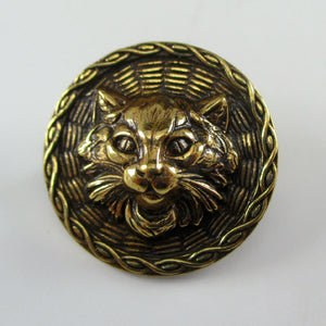 Facing Cat Brass Pin