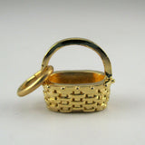 Mini Flower Basket Charm - Gold Vermeil