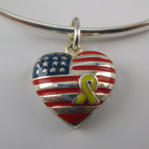 Veterans Memorial Heart Charm