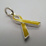 Remembrance Yellow Awareness Ribbon Charm