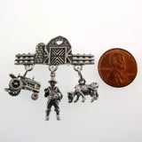 Sterling Silver Farm Charm Pin by Brown County Silver