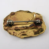 Art Nouveau Thoughtful Lady Brass Pin