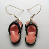 Flip Flop Earrings Pink and Black