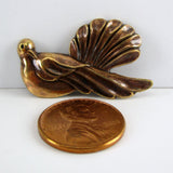 Art Nouveau Dove Brass Pin