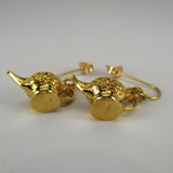 Aladdin Teapot Earrings -Vermeil