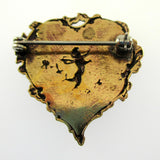 Cupid in Heart Brass Pin