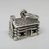 Silver Log Cabin Charm