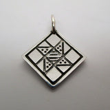 Sterling Silver Friendship Star Quilt Block Pattern Charm for Bracelet New Old