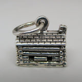 Silver Log Cabin Charm