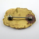 Lady Looking Up Art Nouveau Brass Pin