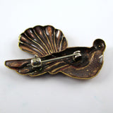 Art Nouveau Dove Brass Pin