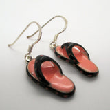 Flip Flop Earrings Pink and Black