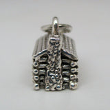 Silver Log Cabin Charm