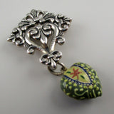 Sterling Silver Fleur de Lis Pendant for Necklace Charm Hanger Pin Vintage New