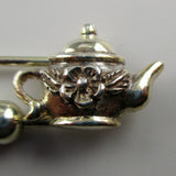 Teapot Charm Pin with Beads