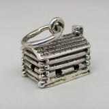 Silver Log Cabin Charm