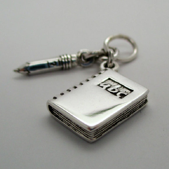 Notebook and Pencil Charm