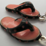 Flip Flop Earrings Pink and Black