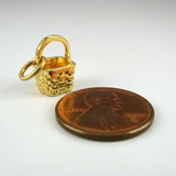Mini Berry Basket Charm - Gold Vermeil