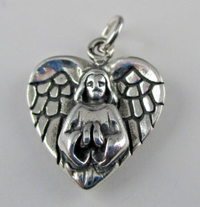 Sterling Silver Angel Heart Charm