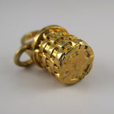 Mini Persimmon Basket Charm - Gold Vermeil
