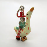 Uncle Sam Riding Goose Charm