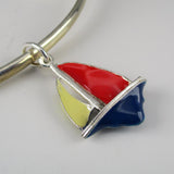 Sterling Silver and Enamel Sailboat Charm