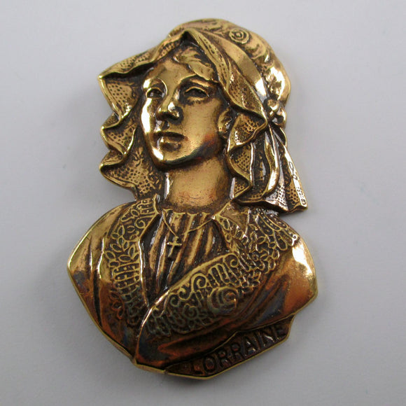 Lady of Lorraine France Brass Pin