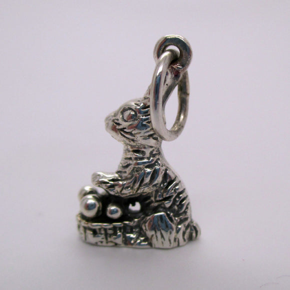 Easter Bunny Charm - All Silver