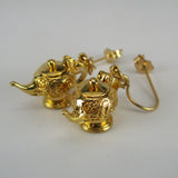 Aladdin Teapot Earrings -Vermeil