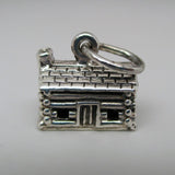 Silver Log Cabin Charm