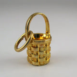 Mini Persimmon Basket Charm - Gold Vermeil