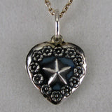 Sterling Silver Starfish Puffy Heart Charm for Bracelet Flowers Vintage New 13