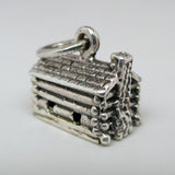 Silver Log Cabin Charm