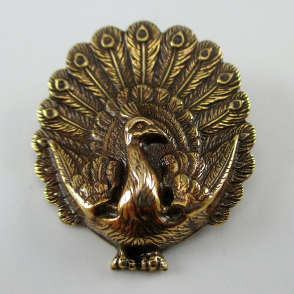 Brass Stamping Peacock Pin