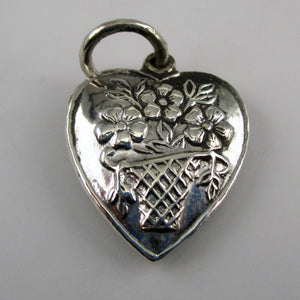 Puffy Heart Charm Number 44 (Flower Basket Heart)