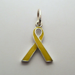 Remembrance Yellow Awareness Ribbon Charm