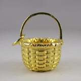 Round Country Basket Pendant - Vermeil