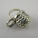 Sterling Silver Mini Apple Basket Charm for Bracelet Brown County BCB Vintage