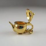 Footed Teapot Charm in Gold Vermeil by Brown County Silver