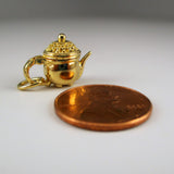 Footed Teapot Charm in Gold Vermeil by Brown County Silver